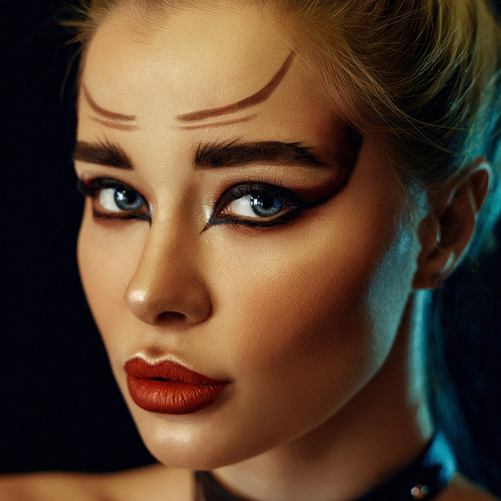 woman with a Cleopatra eye liner