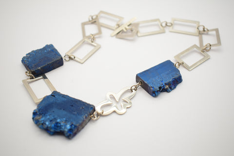 quartz blue necklace custom designed parts
