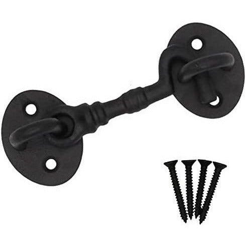 Cabin Hook Eye Bolt 4 Swivel Style Black Wrought Iron Reversible