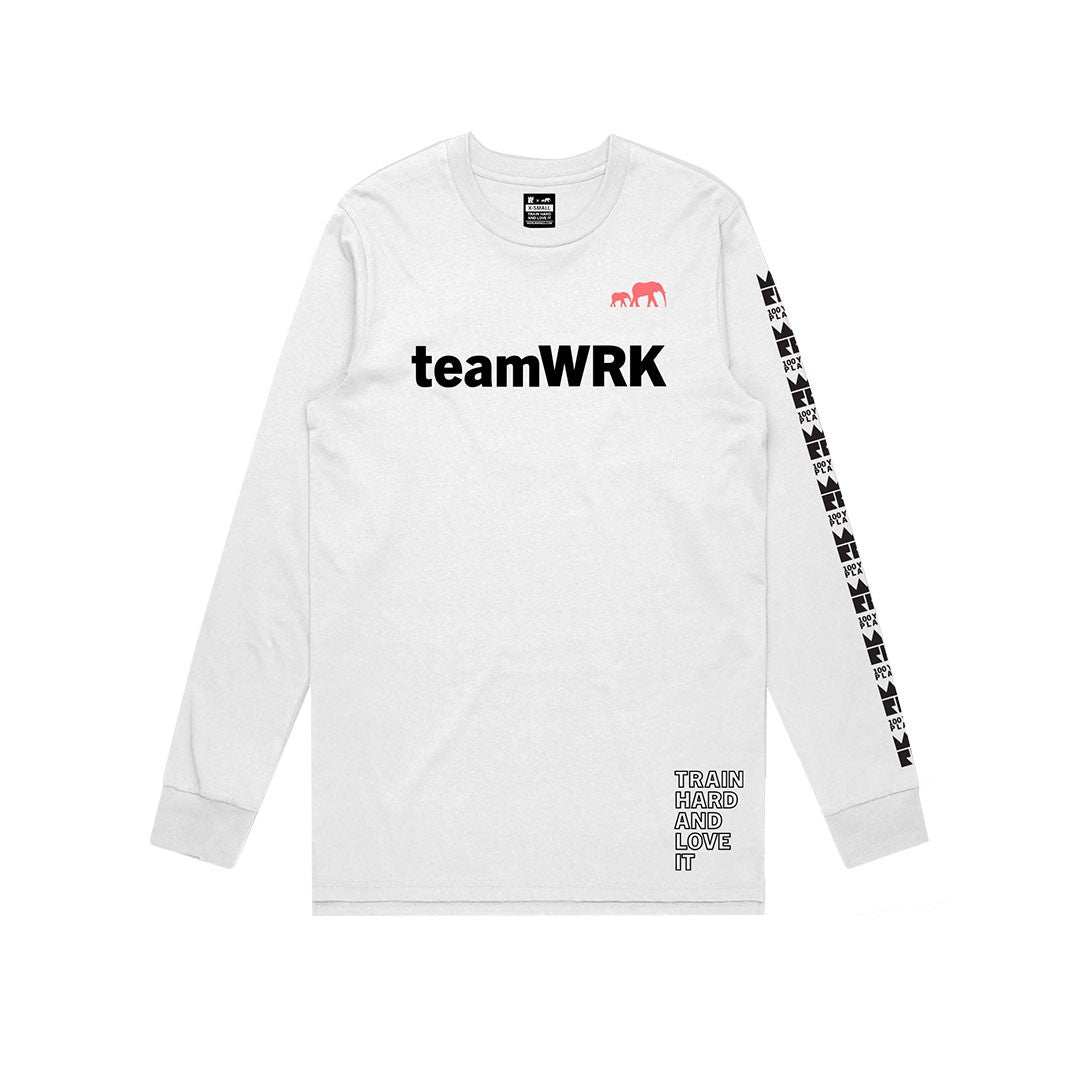 teamWRK x BKc Cotton Long Sleeve Tee 100YR Plan A -- Mango Back