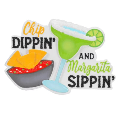 Chip Dippin' And Margarita Sippin' Personalized Christmas Ornament Mexican Fiesta