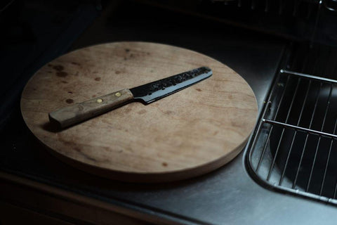 cherry cutting board cling knife