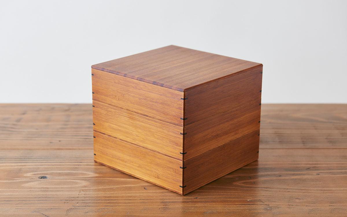 [Limited stock sale] 3-tier jubako｜Yosetake wipe lacquer｜Bamboo box series set sale