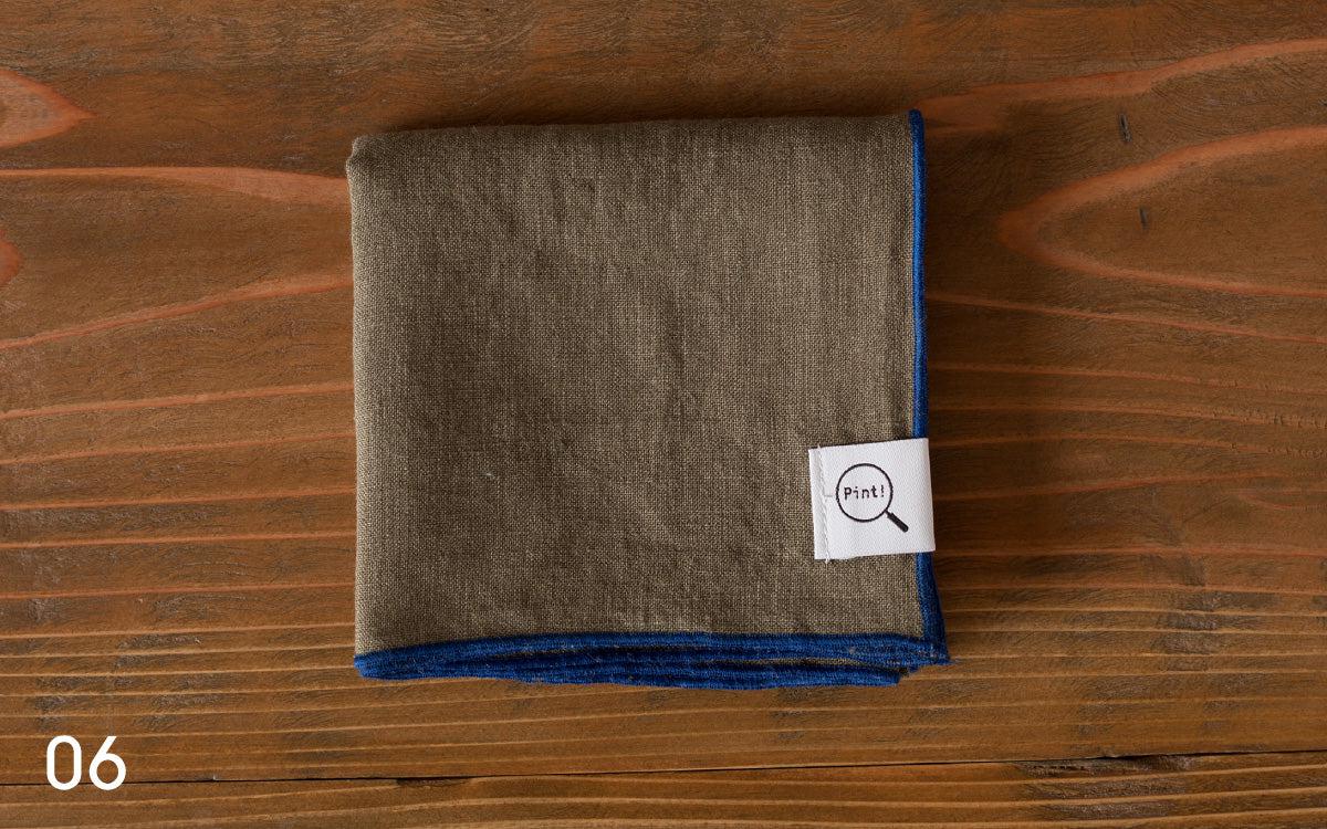 Vegetable dyed handkerchief khaki green old bamboo color