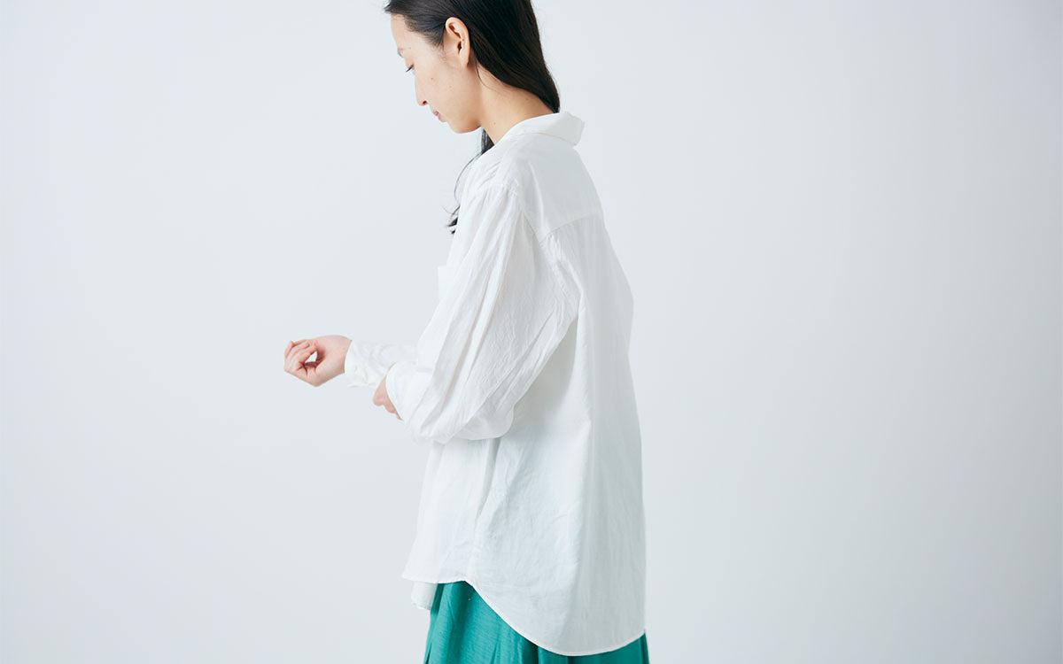 enrica×かぐれ cottonshirt（sheerwhite）