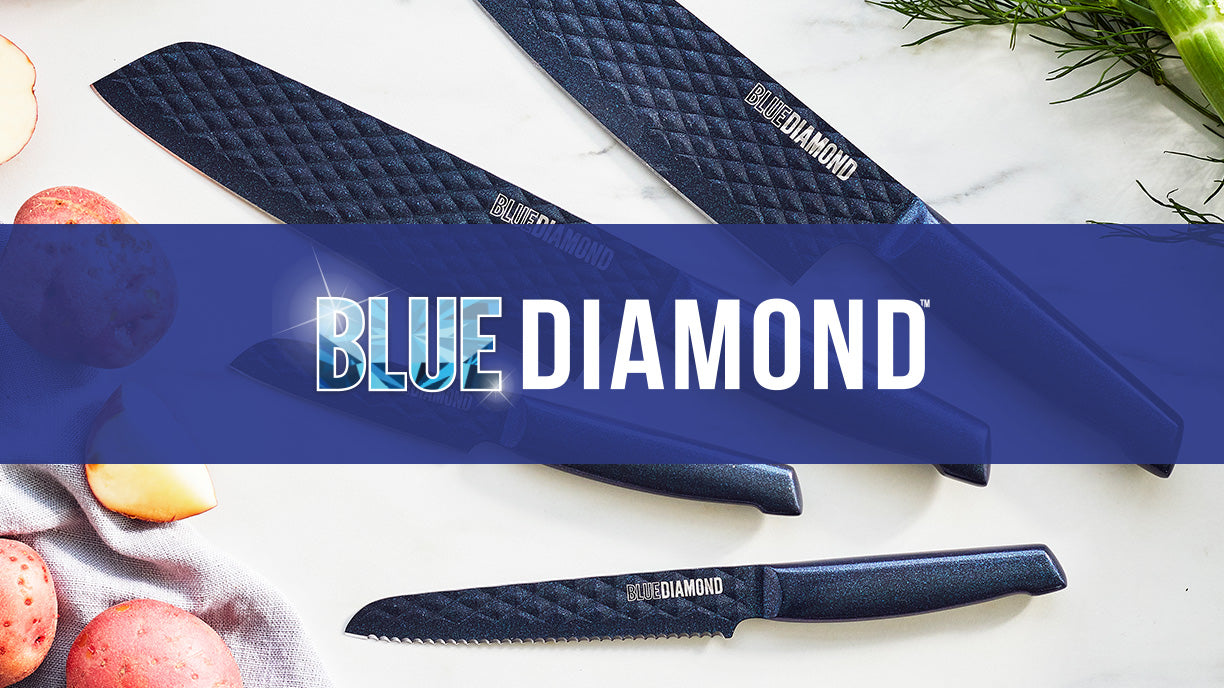 Blue Diamond Sharp Stone Nonstick Knife Set, 3-piece