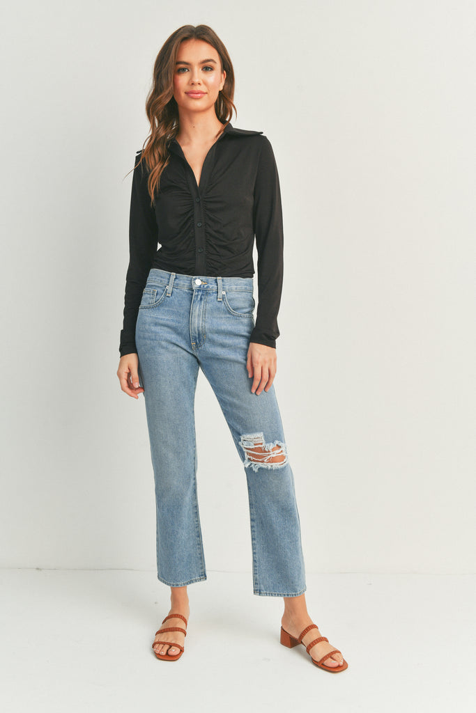 The Low Rise Bootcut – Just Black Denim