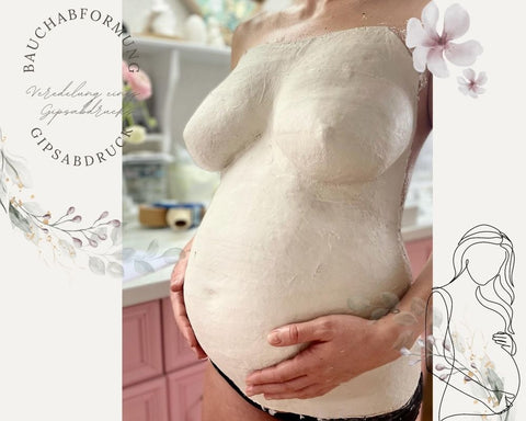babybauch abformung abdruck selbermachen im stehen 8. monat schwanger