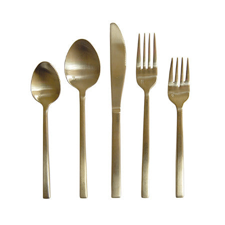 Brushed Gold Flatware | Smith Party Rentals