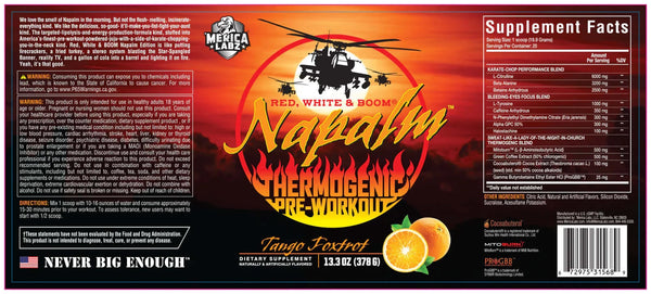 NAPALM PRE-WORKOUT LABEL