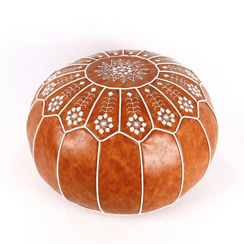 Moroccan PU Leather Pouf - S1FY - Image 6