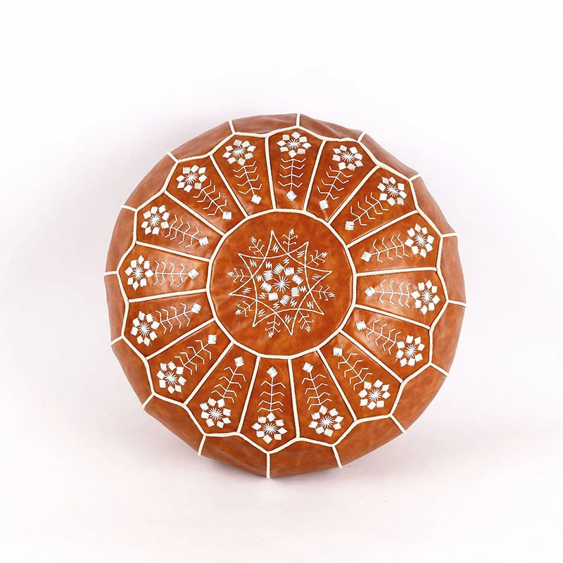 Moroccan PU Leather Pouf - S1FY - Image 8