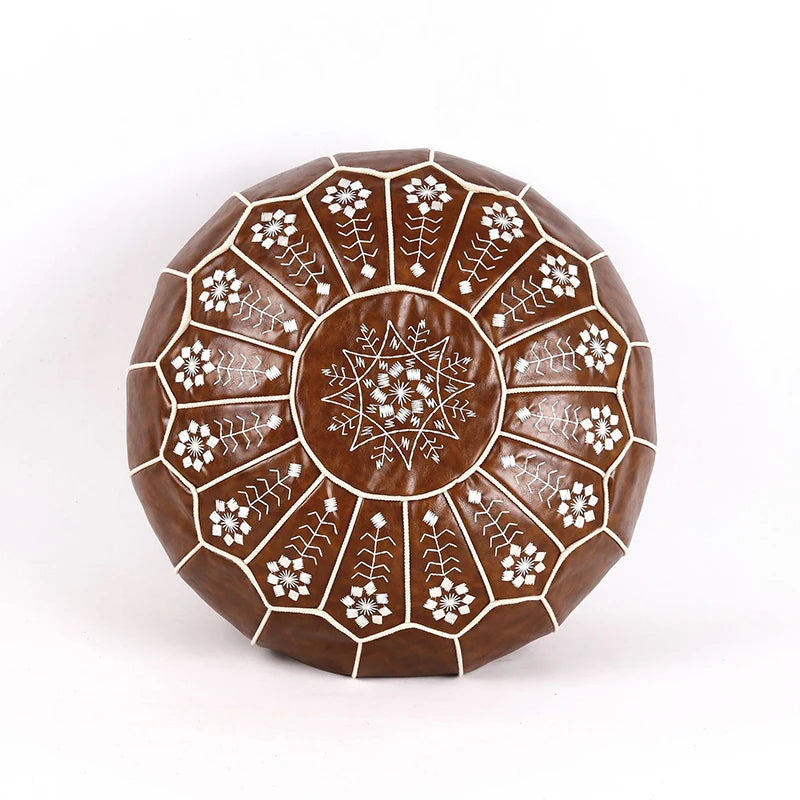 Moroccan PU Leather Pouf - S1FY - Image 5