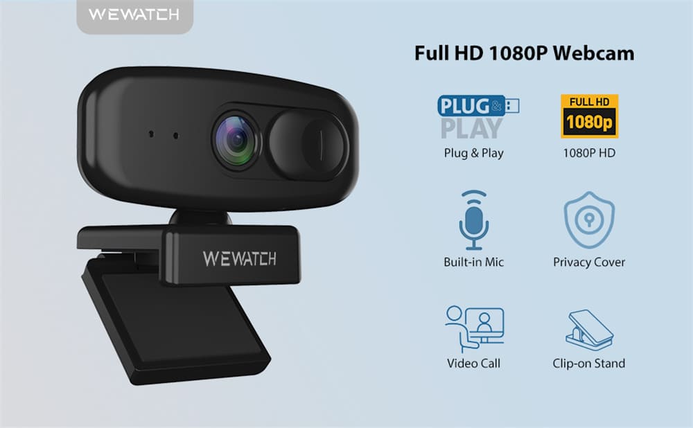 Webcam Full HD 1080p Portátil para Notebook Wewatch PCF1