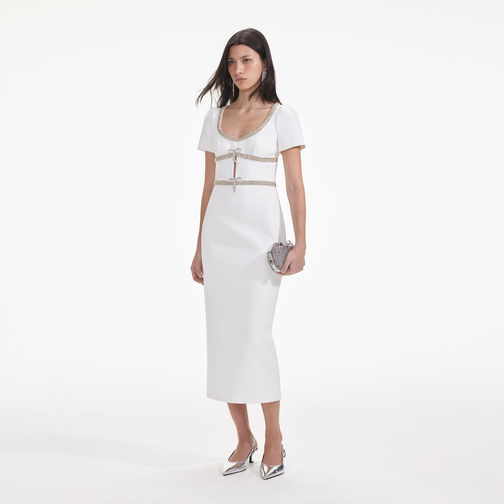 Cream Metallic Boucle Mini Dress – self-portrait-US