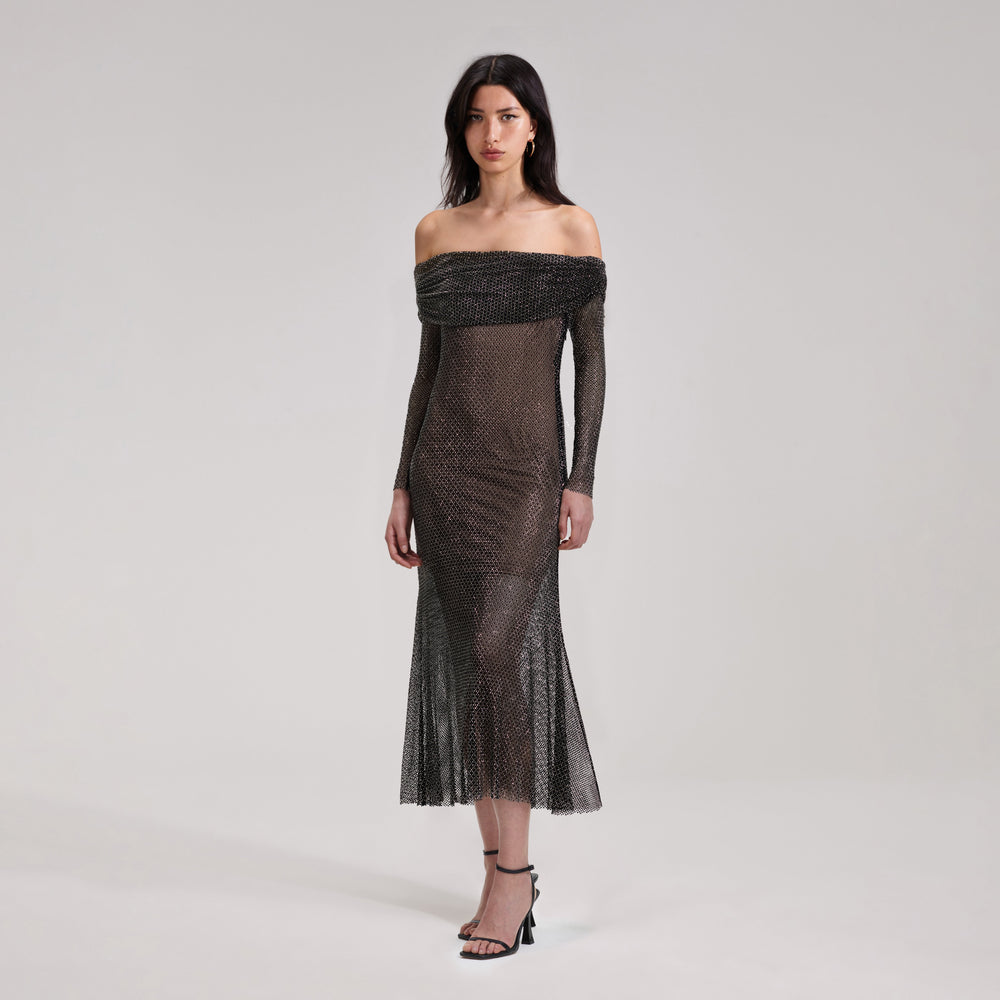 Rhinestone Ribbed Knit Dress - Women - Ready-to-Wear