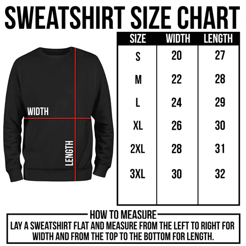 Crewneck Size Chart