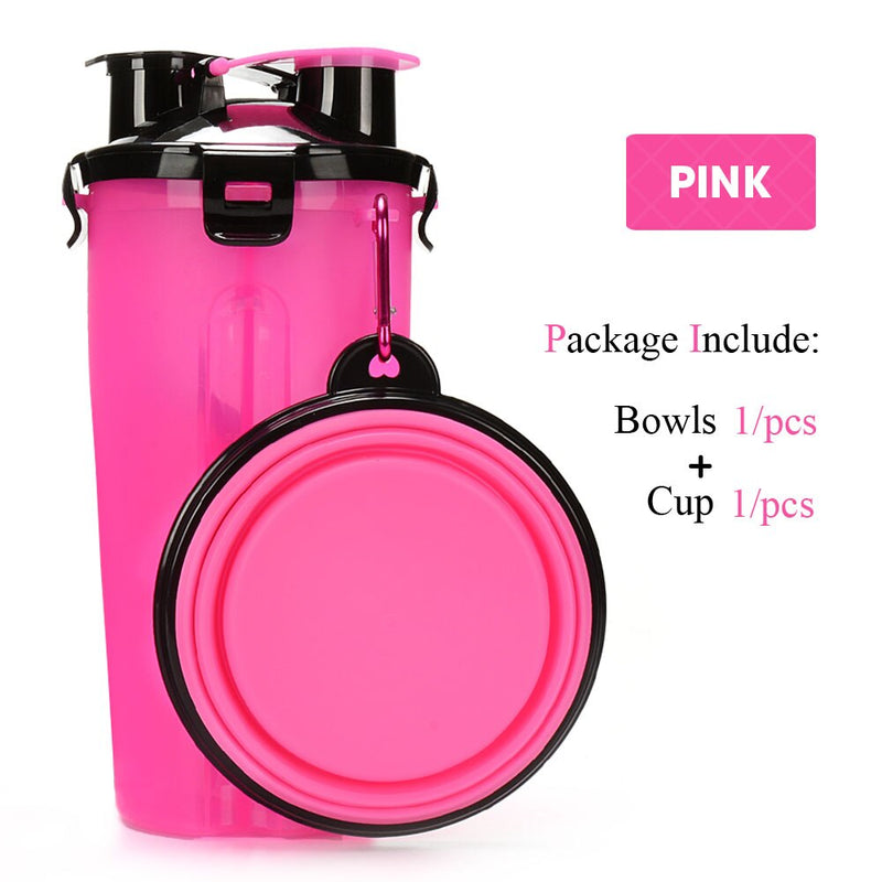 2 in 1 Pet Water Bottle Food Container