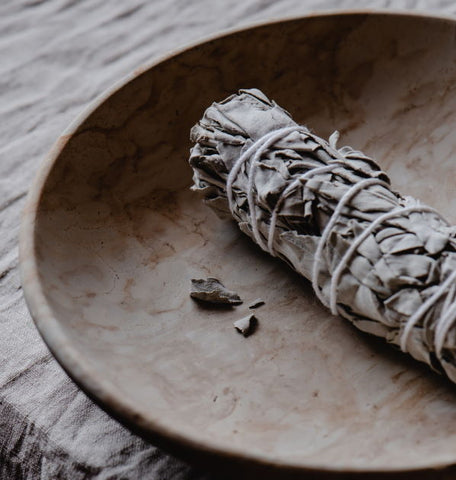 Dried sage in a bowl