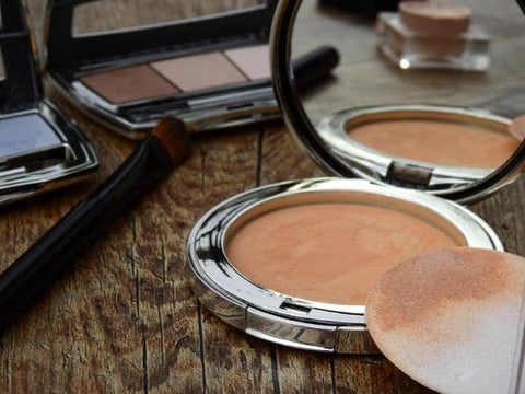 Makeup containers on a table