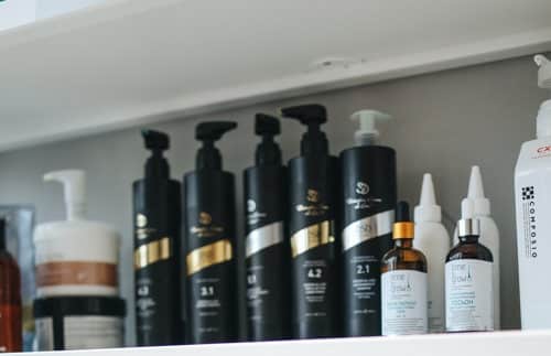 Shelf of shampoo