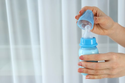 Breast milk in a bottle