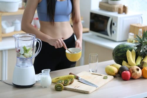 Sexy woman preparing healthy diet