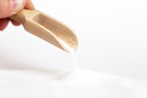 Iodized salt in small spoon