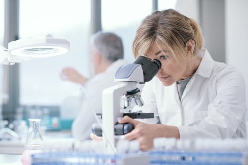 Woman scientist researching medical