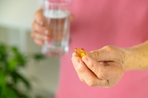 Man taking medicines