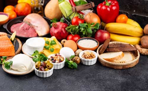 Different types of food on a table