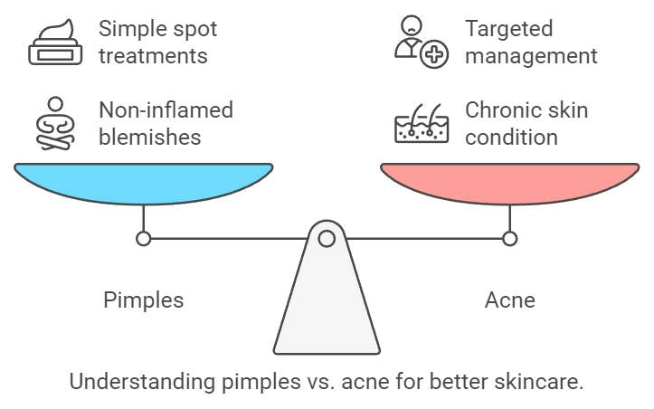 Pimple vs. acne graph