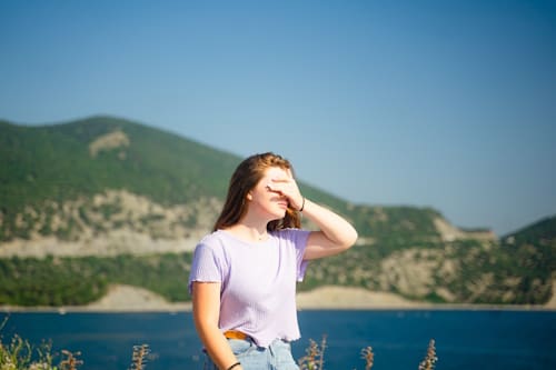 Young woman under the sun