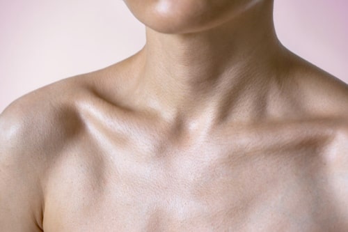 Woman's shoulder in plain view