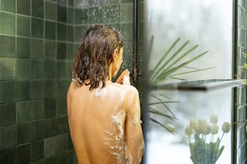 Woman showering