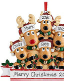 Cute Deer Holiday Winter Gift Personalized Reindeer Family Christmas Tree Ornament