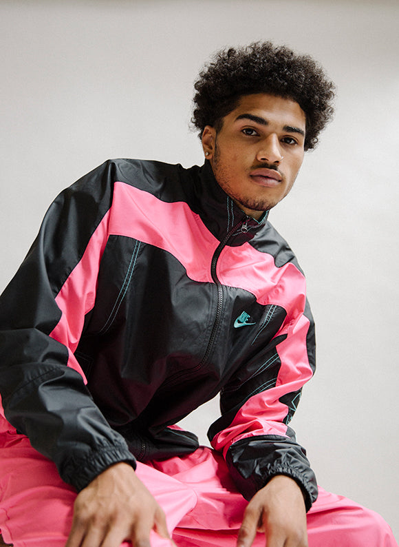 Nike x Atmos Patchwork Track Jacket Black / Hyper Pink Livestock