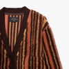 BEAMS PLUS Fleece Cardigan Stripe / Brown