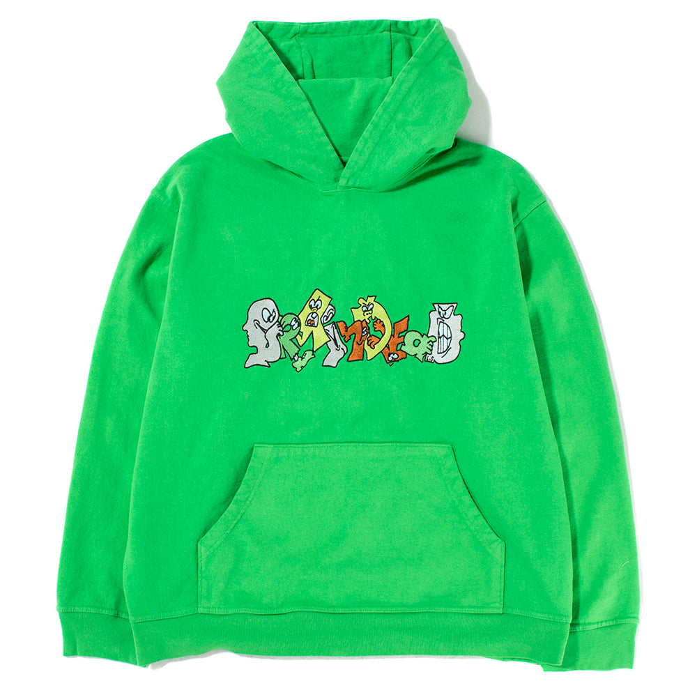 Brain Dead Embroidered Graffiti Pullover Hoodie / Kelly Green ...