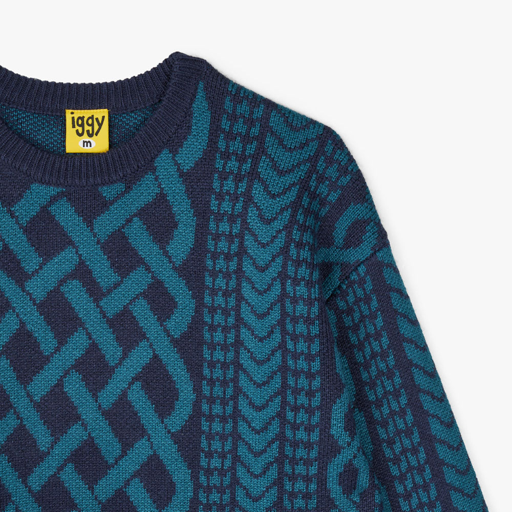 Iggy NYC Cable Knit Sweater / Navy – Livestock