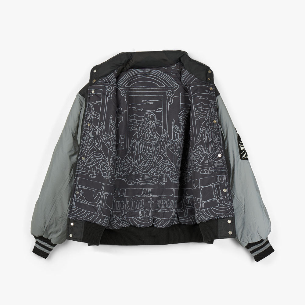 Fucking Awesome Reflective Varsity Puffer Jacket / Black – Livestock