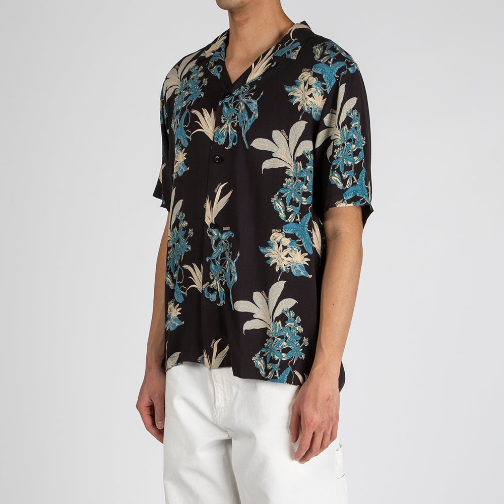 Carhartt Wip Hawaiian Floral Shirt Black Deadstock Ca