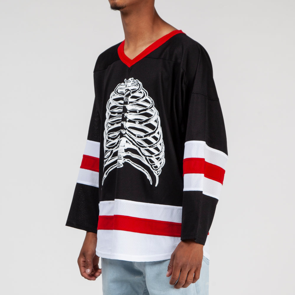 black and grey hockey jersey