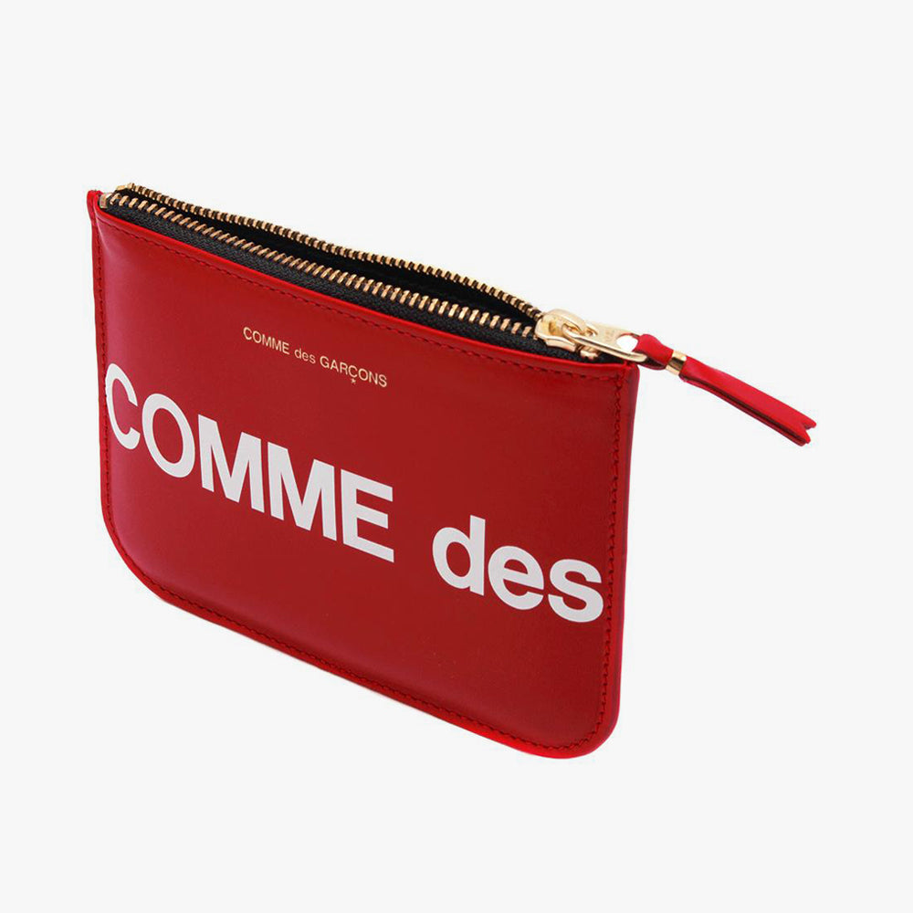 COMME des GARÇONS WALLET Huge Logo Zip Wallet / Red – Livestock