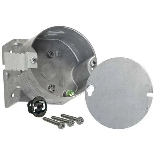 Hubbell Raco 4 in. Round Ceiling Rated Box, 2-1/8 in. Deep, Three 1/2 KO's, for New and Old Work (4")