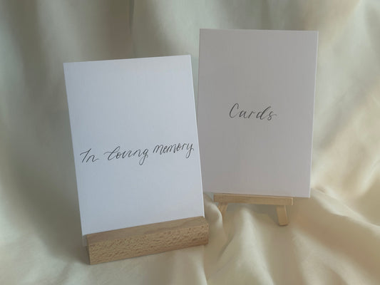CUSTOM Calligraphy Wedding Sign | A5 A6 Calligraphy Wedding Card Sign, Present Sign, Thank you sign