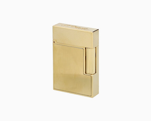 Brushed - | Lighter Gold Yellow Line Luxury Small 2 S.T. Lighter Dupont