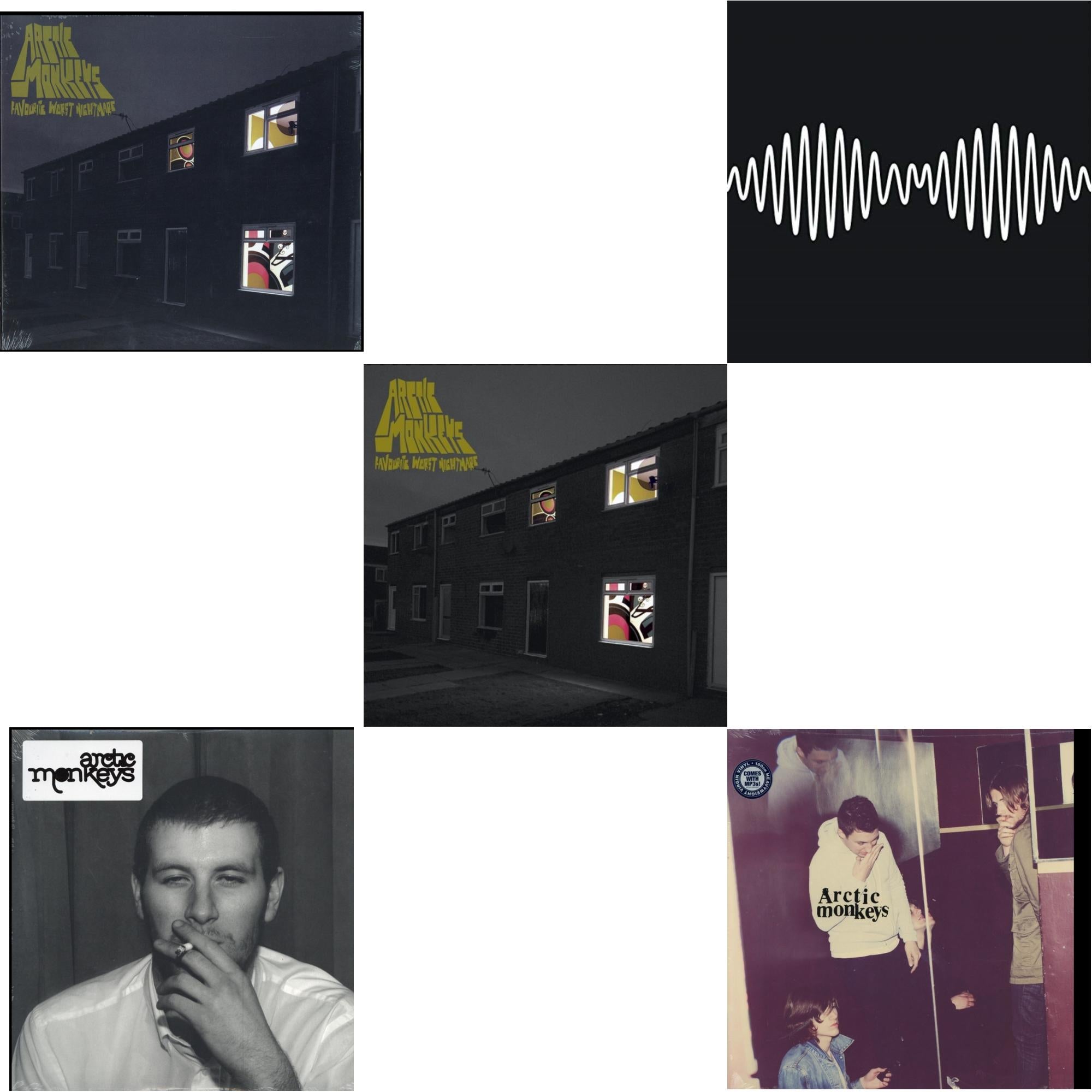 Arctic Monkeys - Favourite Worst Nightmare & Whatever People Say I Am That's What I Am Not & Favourite Worst Nightmare (Gatefold) & Am (Dl Card) & Humbug (Dl Card) - LP Vinyl Bundle