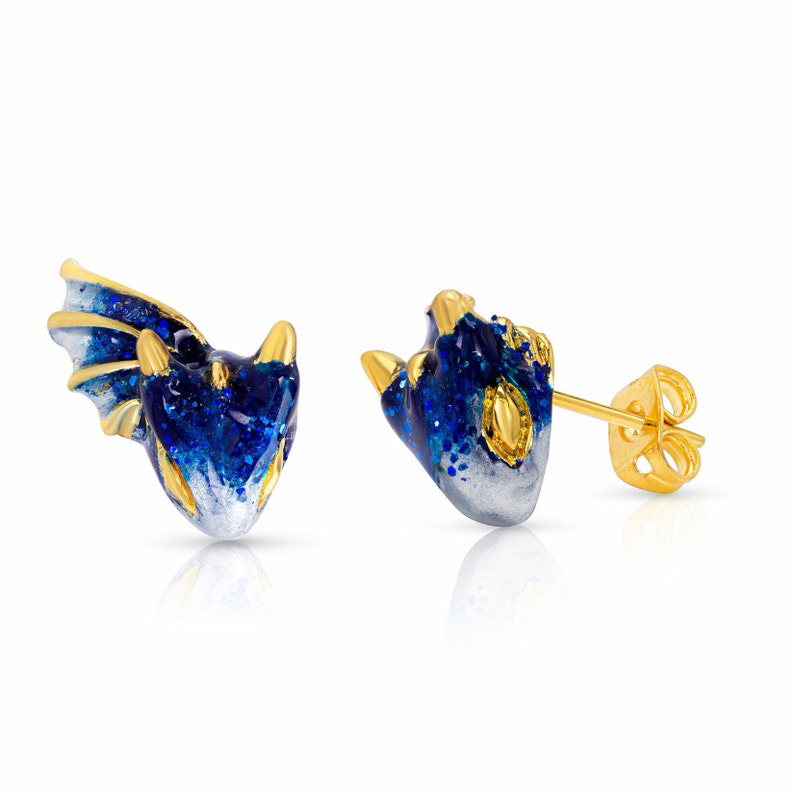 Sapphire Dragon Stud Earrings