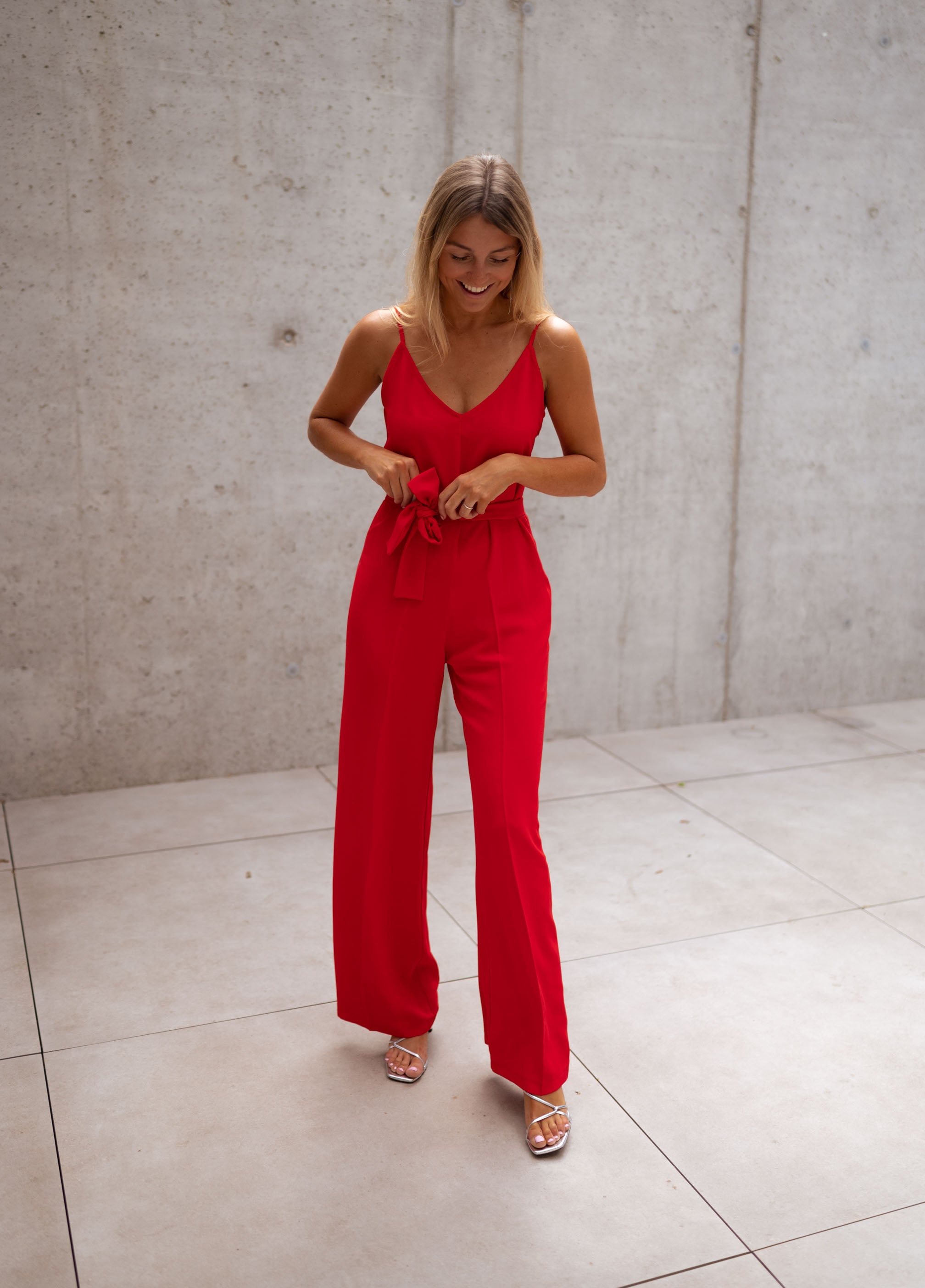 dynamite red jumpsuit